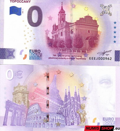 Slovensko - 0 euro souvenir - Topoľčany 2025