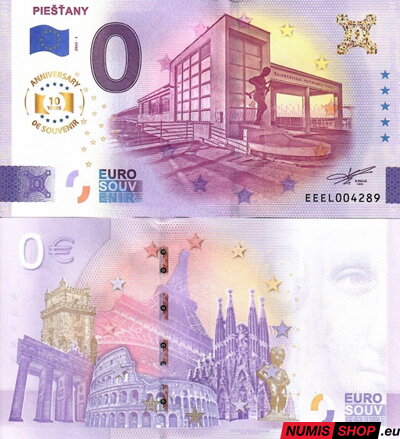 Slovensko - 0 euro souvenir - Piešťany - anniversary