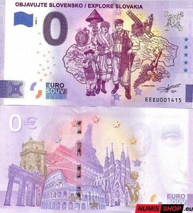 Slovensko - 0 euro souvenir - Objavujte Slovensko - Explore Slovakia