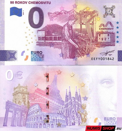 Slovensko - 0 euro souvenir - 90 rokov Chemosvitu