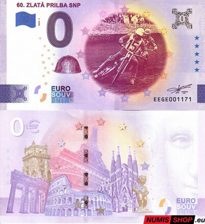 Slovensko - 0 euro souvenir - 60. zlatá prilba SNP