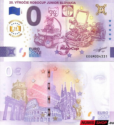 Slovensko - 0 euro souvenir - Robocup Junior Slovakia - anniversary