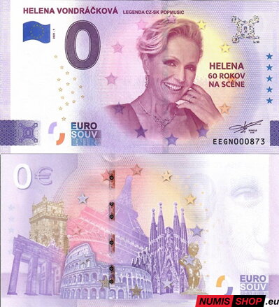 Slovensko - 0 euro souvenir - Helena Vondráčková - anniversary