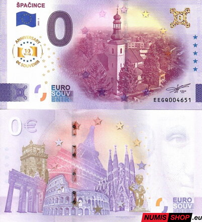 Slovensko - 0 euro souvenir - Špačince - anniversary
