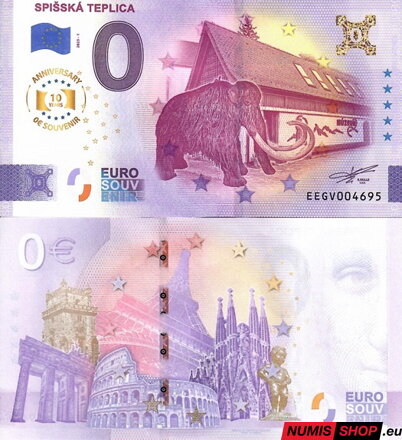 Slovensko - 0 euro souvenir - Spišská Teplica - anniversary