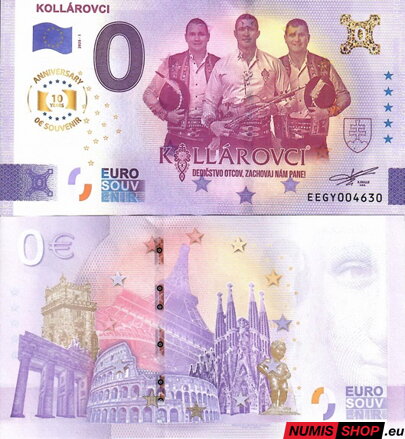 Slovensko - 0 euro souvenir - Kollárovci - anniversary
