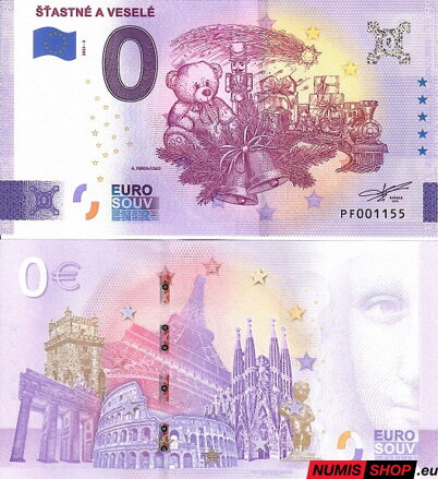 Slovensko - 0 euro souvenir - Šťastné a veselé