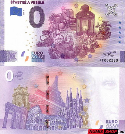 Slovensko - 0 euro souvenir - Šťastné a veselé