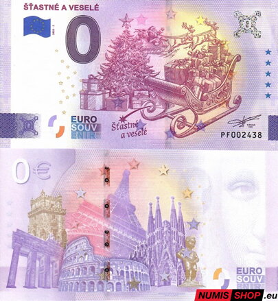Slovensko - 0 euro souvenir - Šťastné a veselé