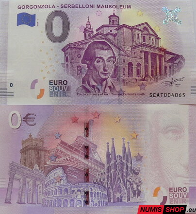 Taliansko - 0 euro souvenir - Gorgonzola - Serbelloni Mausoleum
