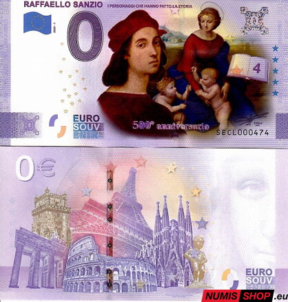 Taliansko - 0 euro souvenir - Raffaello Sanzio - COLOR