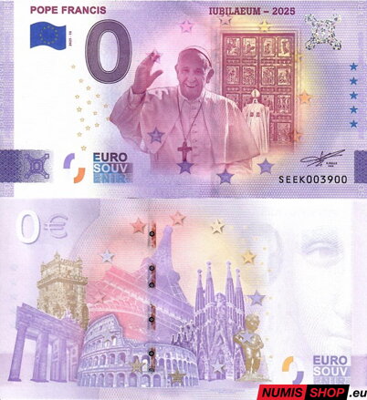 Taliansko - 0 euro souvenir - Pápež František - Jubileum