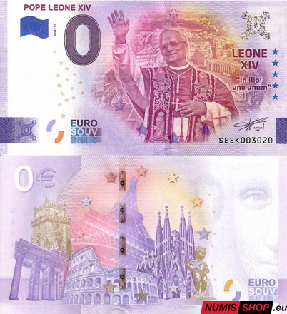 Taliansko - 0 euro souvenir - Pápež Lev XIV. - In illo uno unum