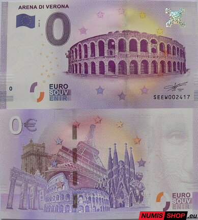 Taliansko - 0 euro souvenir - Arena di Verona