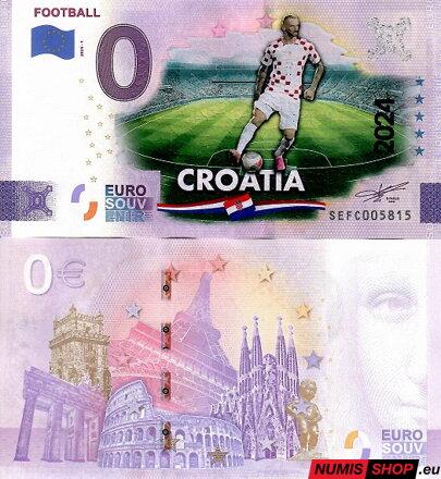 Taliansko - 0 euro souvenir - Football - Croatia - COLOR