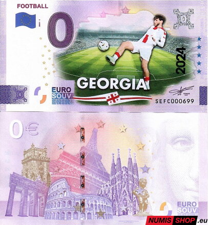 Taliansko - 0 euro souvenir - Football - Georgia - COLOR