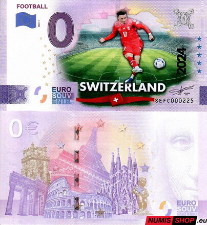 Taliansko - 0 euro souvenir - Football - Switzerland - COLOR