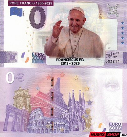 Taliansko - 0 euro souvenir - Pápež František - 1936 - 2025 - COLOR