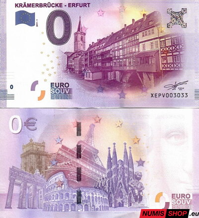 Nemecko - 0 euro souvenir - Kramerbrucke - Erfurt