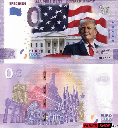 USA - 0 euro souvenir - USA President Donald Trump - COLOR