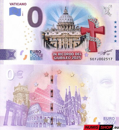 Vatikán - 0 euro souvenir - Vaticano - Giubileo 2025 - COLOR