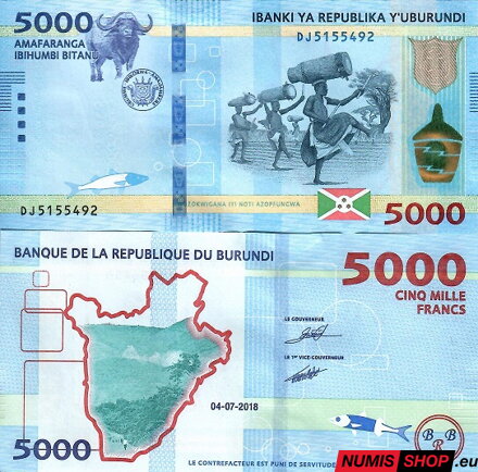 Burundi - 5000 francs - 2018 - UNC