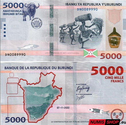 Burundi - 5000 francs - 2022 - UNC