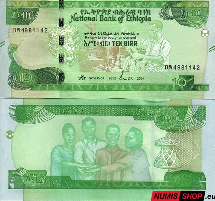 Etiópia - 10 birr - 2020 - UNC