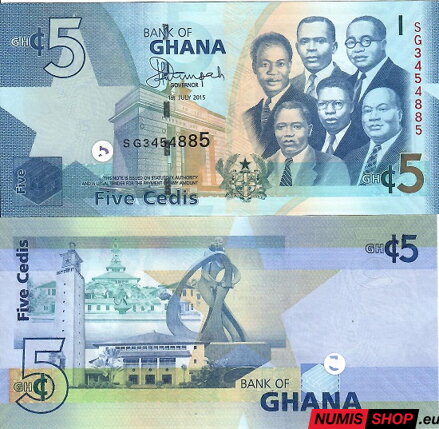Ghana - 5 cedis - 2015 - UNC