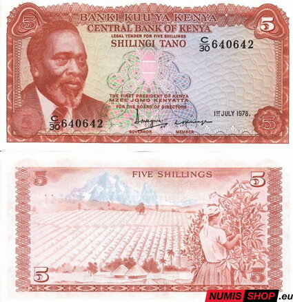 Keňa - 5 kumi - 1978 - UNC