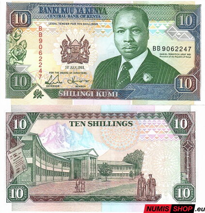 Keňa - 10 shillings - 1993 - UNC