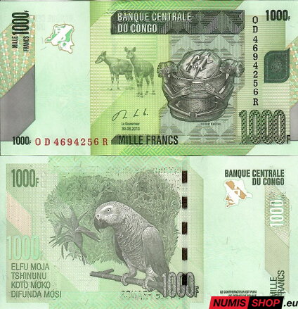 Kongo - 1000 frankov - 2013 - UNC