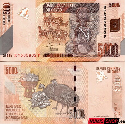 Kongo - 5000 frankov - 2020 - UNC
