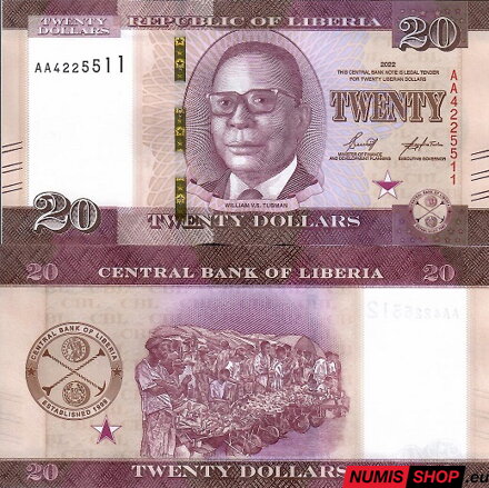Libéria - 20 dollars  - 2022 - UNC