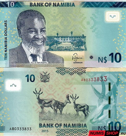Namíbia - 10 dollars - 2015 - UNC