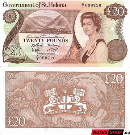 Svätá Helena - 20 pounds - 1986 - UNC