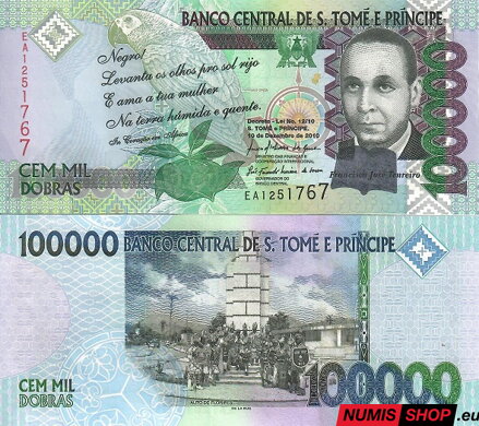 Svätý Tomáš a Princov ostrov - 100 000 dobras - 2010 - UNC