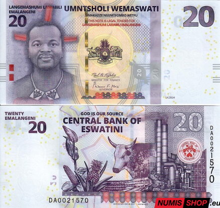 Svazijsko - 20 emalangeni - 2024