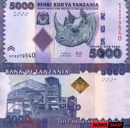 Tanzánia - 5000 shillings - 2010-2025 - UNC 