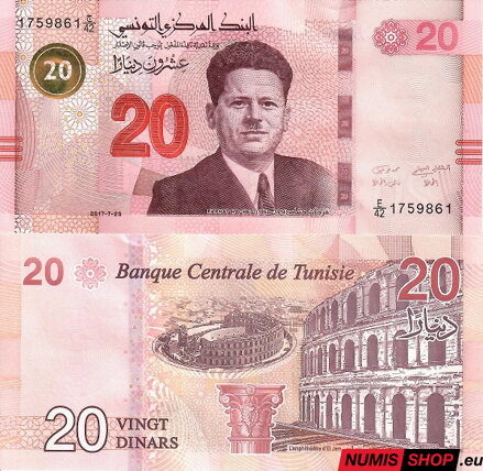 Tunisko - 20 dinars - 2017 - UNC