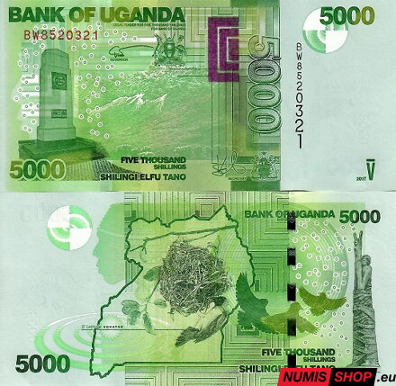 Uganda - 5000 shillings - 2017 - UNC