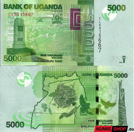 Uganda - 5000 shillings - 2019 - UNC