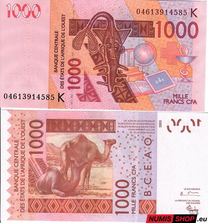 West African States - 1000 francs (K-Senegal) - 2003 - UNC