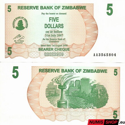 Zimbabwe - 5 dollars - 2006
