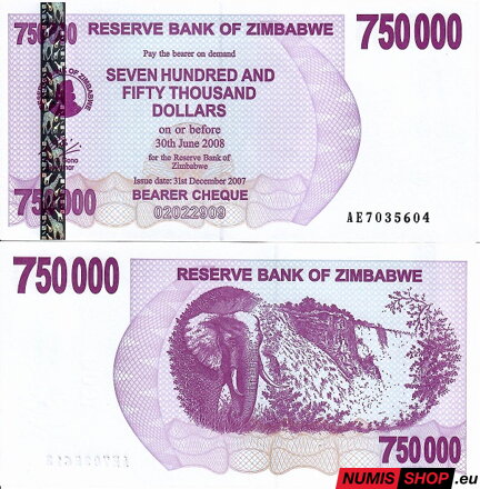 Zimbabwe - 750 000 dollars - 2007