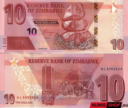 Zimbabwe - 10 dollars - 2020 - UNC