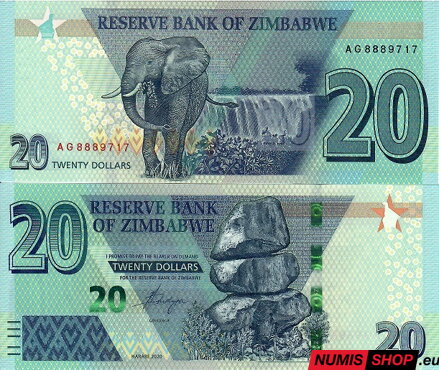 Zimbabwe - 20 dollars - 2020 - UNC
