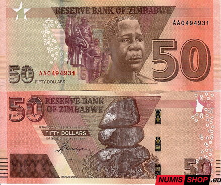 Zimbabwe - 50 dollars - 2020 - UNC