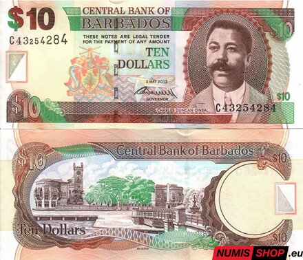 Barbados - 10 dollars - 2012 - UNC