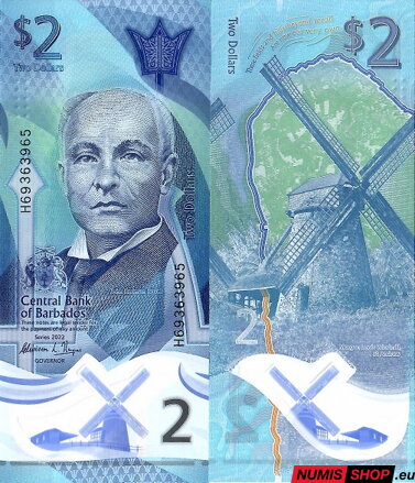 Barbados - 2 dollars - 2022 - polymer - UNC